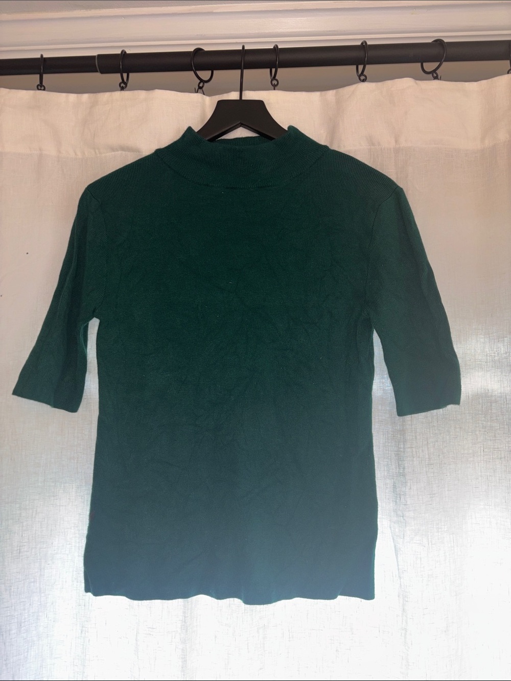 Double Zero Forest Green Short Sleeve Turtleneck Sweater